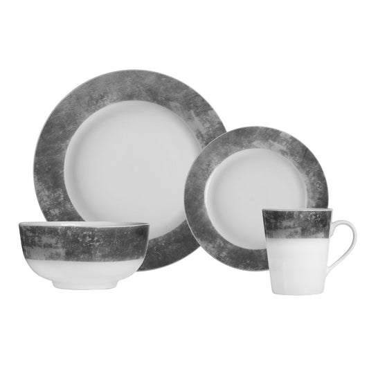 Dinnerware Set 16 Piece Cement Look, Service for 4
