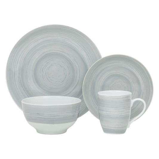Dinnerware Set 16 Piece Grey Stone, Service for 4