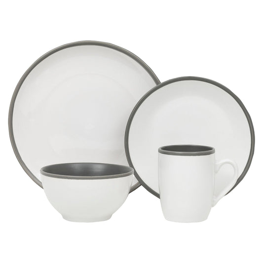 Dinnerware Set 16 Piece 2 Tone Luna, Service for 4