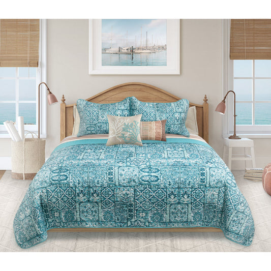 Quilt Bedding Set Woven 3 Piece Set Double/Queen Lisbon