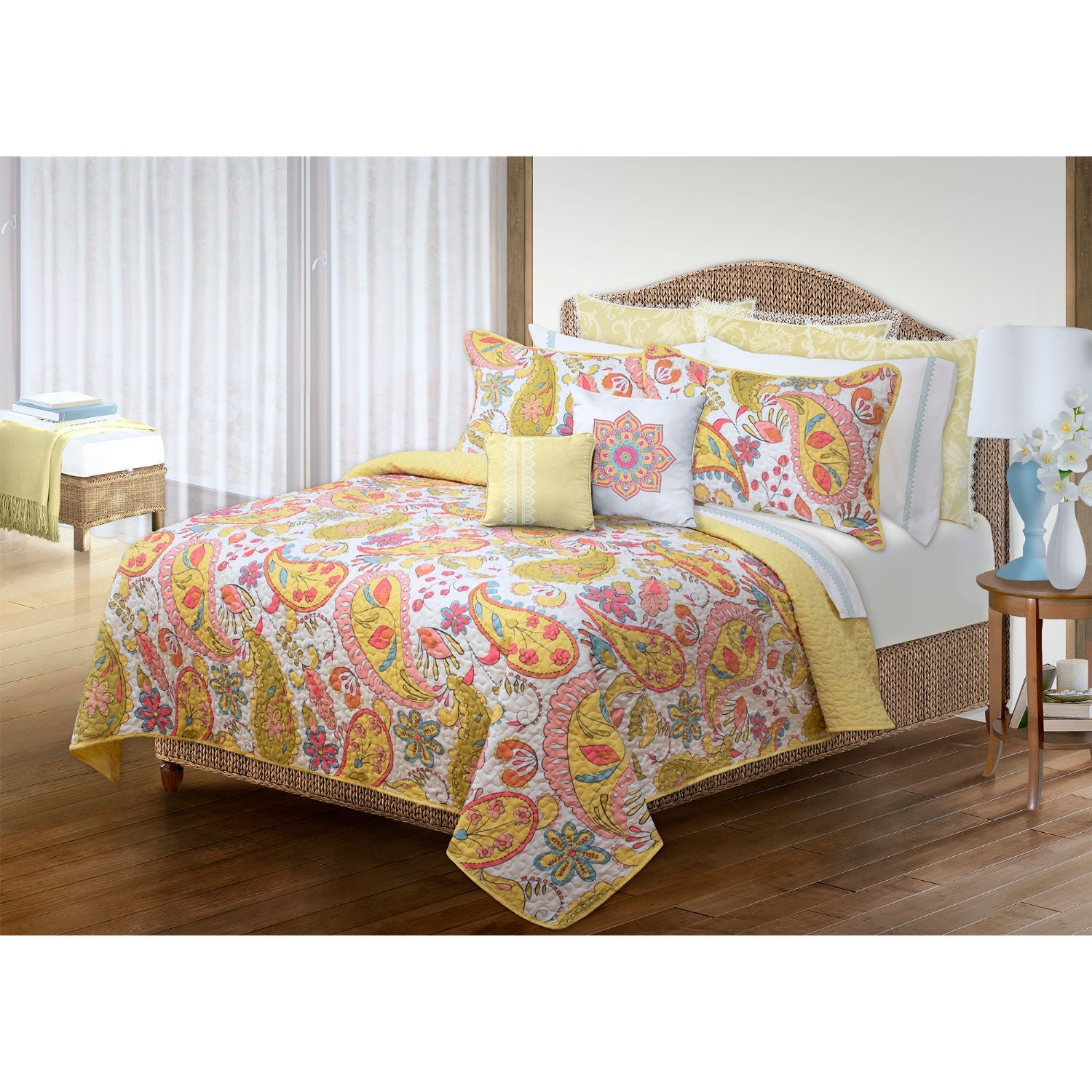 Quilt Bedding Set Woven 3 Piece Set King Bliss