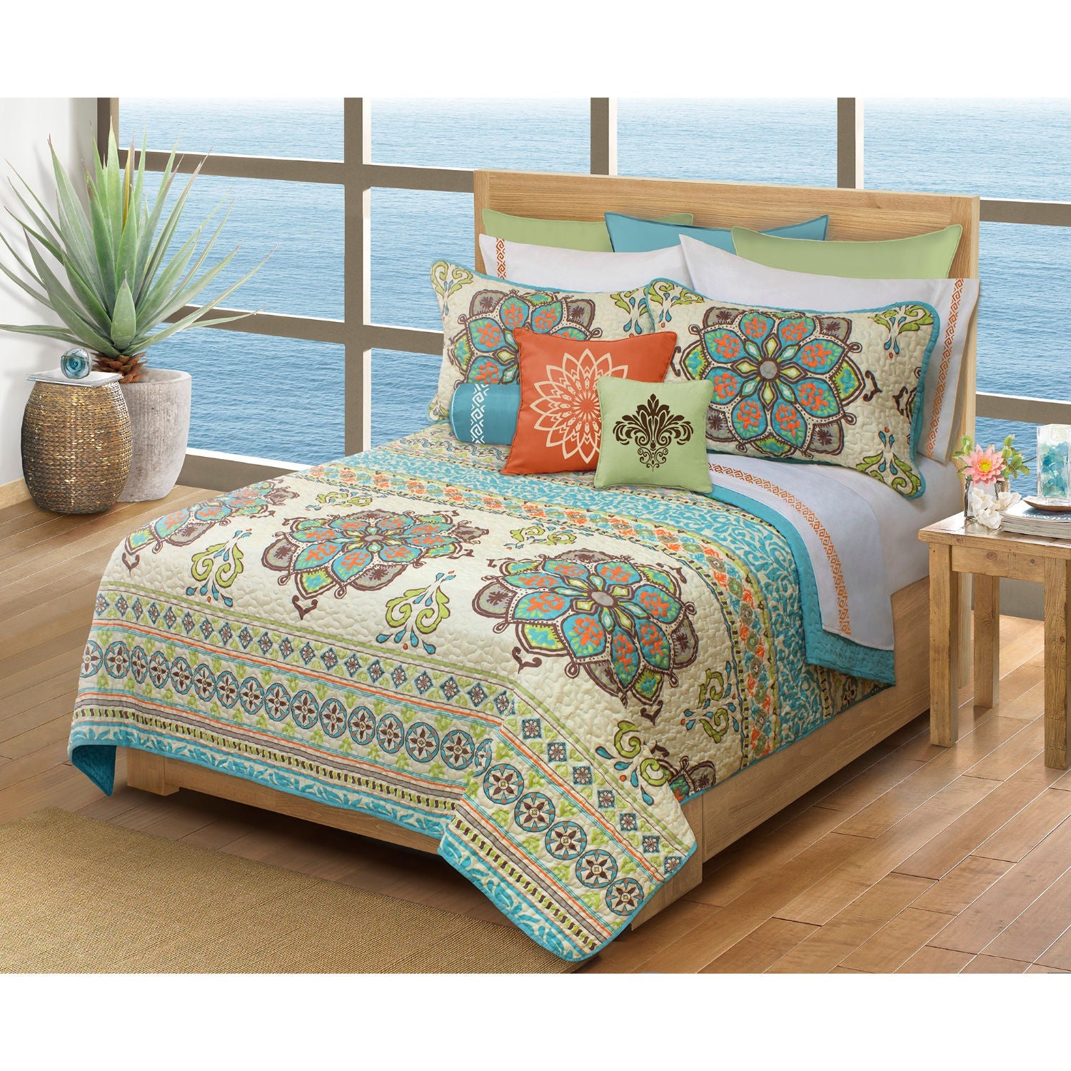 Quilt Bedding Set Woven 3 Piece Set King Majorca