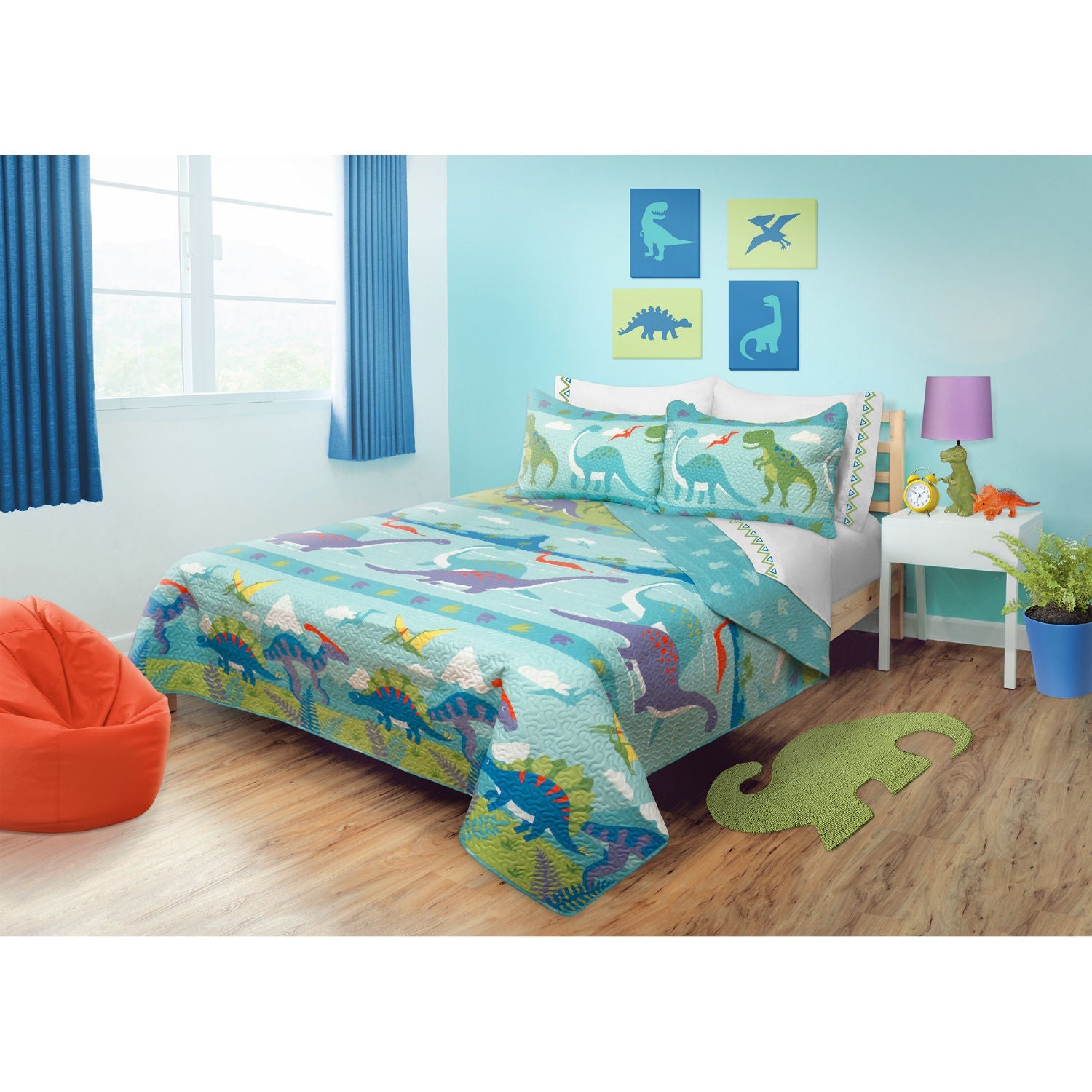 Quilt 2 Piece Set Twin Dino Park