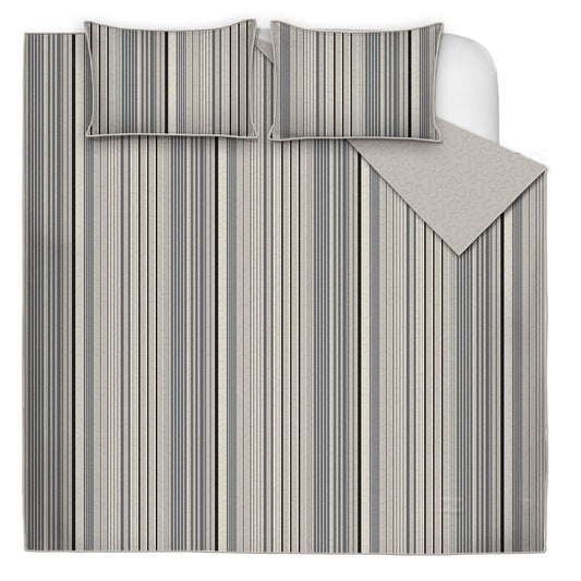 Quilt Solid 2 Piece Set Twin Game Night Collection Black/Taupe