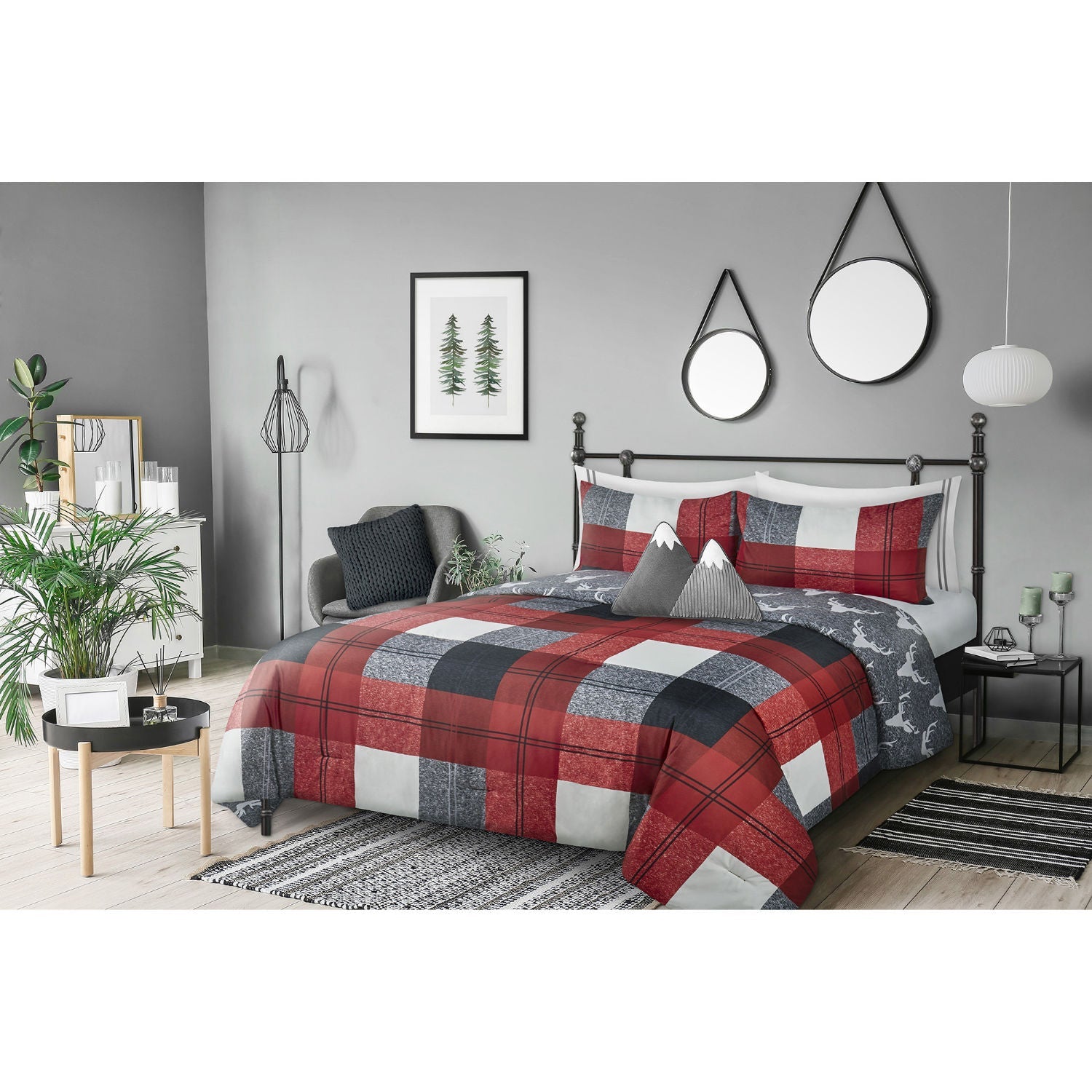 Woven Reversible/Comforter 2 Piece Set Twin Winter Plaid