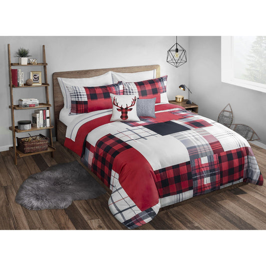 Woven  Printed Comforter Bedding Set Twin Rustic Patchwork