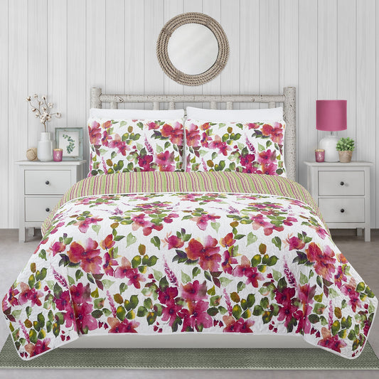 Woven Quilt 2 Piece Twin Floral