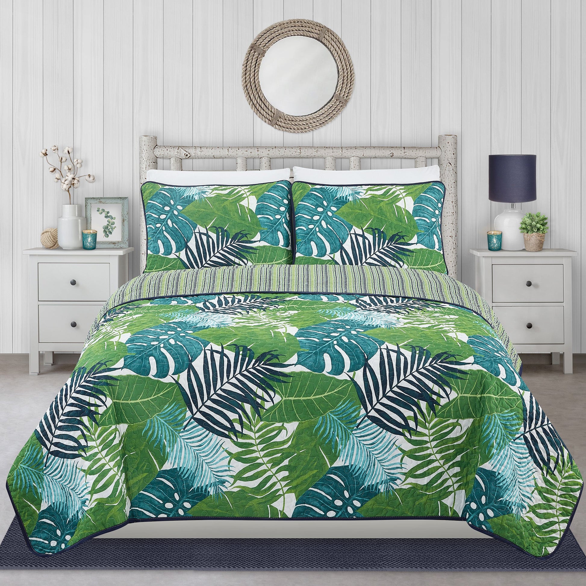 Woven Quilt 3 Piece Double/Queen Tropical