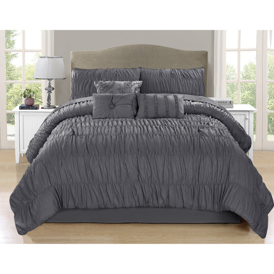 Comforter Marysa 7 Piece Queen Grey