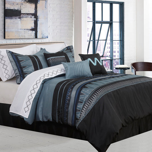 Comforter 7 Piece Set Vanguard D Black