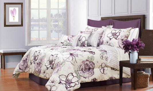 Comforter Angelica 7 Piece Queen Purple