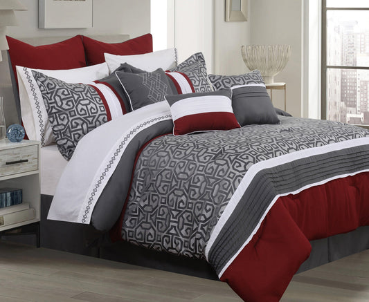 Comforter 7 Piece Set Sumatra King Charcoal