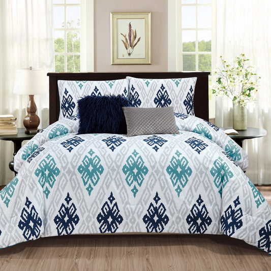 Wov Printed Microfiber Comforter Bedding Set 5 Piece Double/Queen Arizona