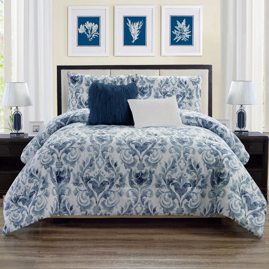 Wov Printed Microfiber Comforter Bedding Set 5 Piece Double/Queen Como