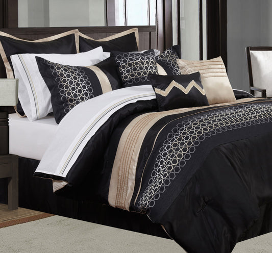 Comforter 7 Piece Set Cavali D Black