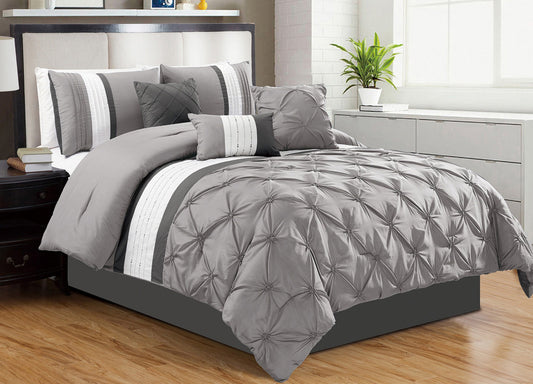 Comforter 7 Piece Trousseau Set Queen Grey