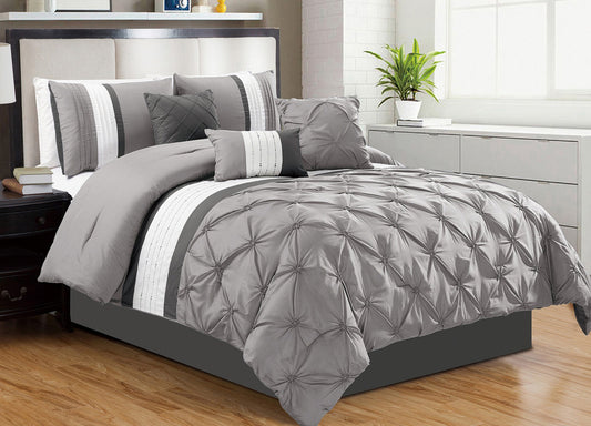 Comforter 7 Piece Trousseau Set King Grey