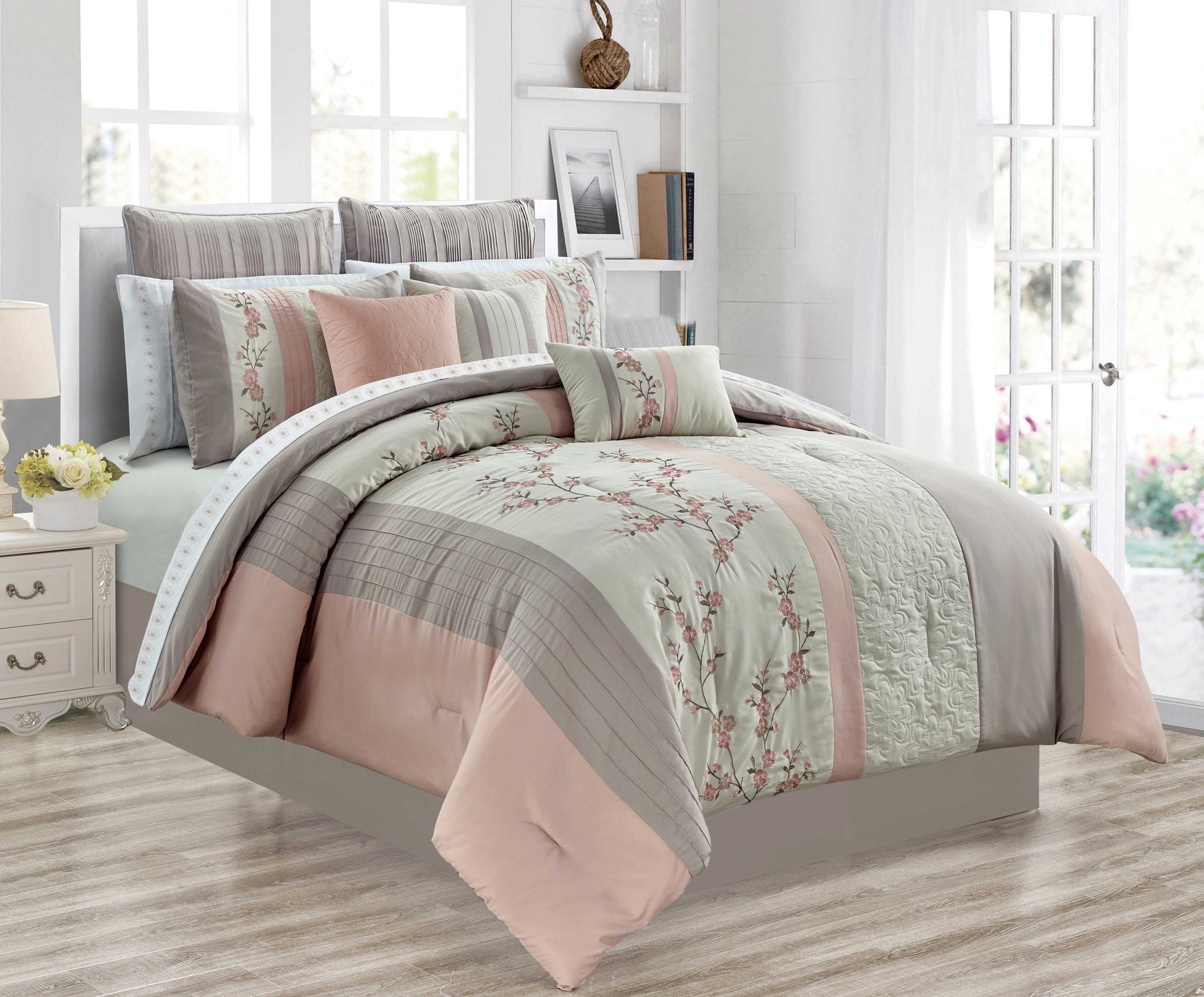 Woven Comforter Bedding Set 7Pcs D Celina