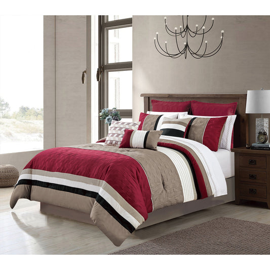 Woven Comforter Bedding Set 7Pcs D Madison