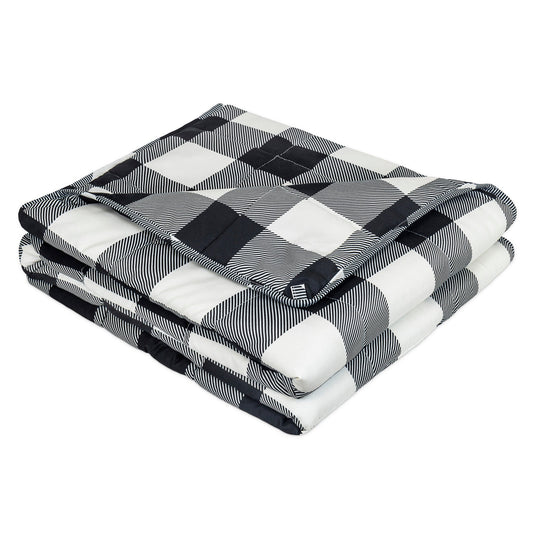 Super Soft Woven Weighted Blanket Throw Home Decor Bedding 48x72 Black and White