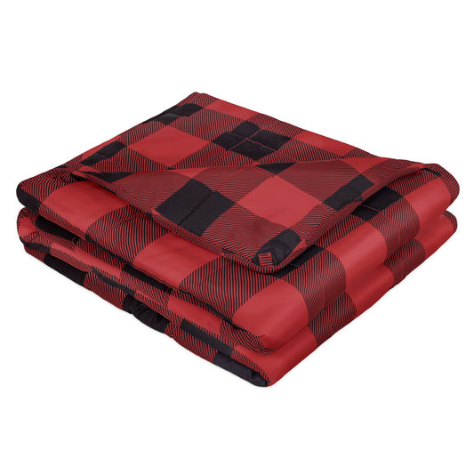 Super Soft Woven Weighted Blanket Throw Home Decor Bedding 48x72 Black and Red
