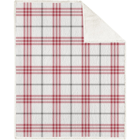 Super Soft Printed Reversible Blanket Throw Sherpa Home Decor Bedding 48X60 Red Plaid
