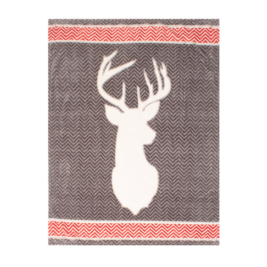 Super Soft Printed Knitted Blanket Throw Sherpa Home Decor Bedding Chevron Deer Shield