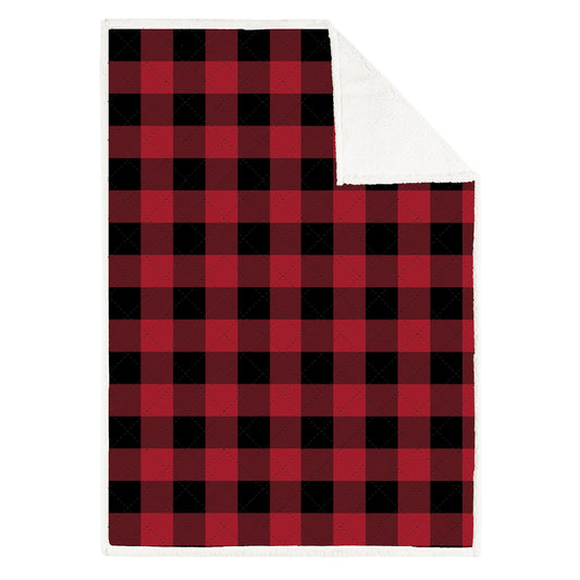 Super Soft Oversized Quilted Blanket Throw Home Decor Bedding 50X70 Red Buffalo Plaid