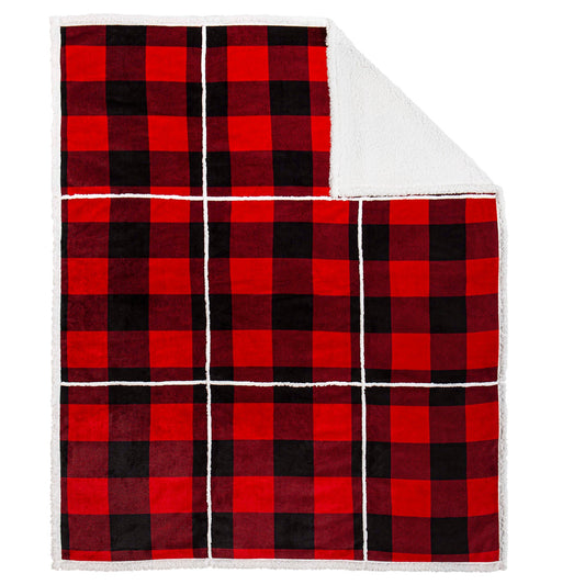 Super Soft Flannel Sherpa Blanket Throw Home Decor Bedding 48X60 Red Buffalo Plaid