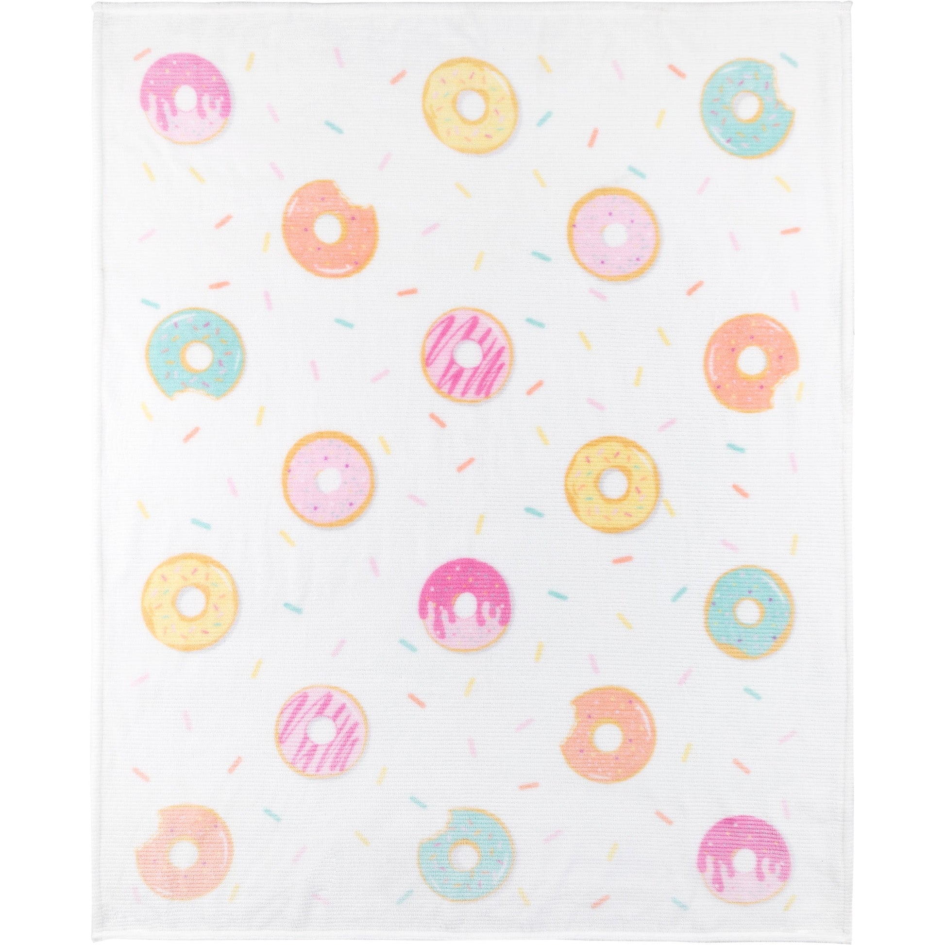 Super Soft Ribbed Flannel Blanket Throw Home Decor Bedding 48X60 Whimsical Donuts