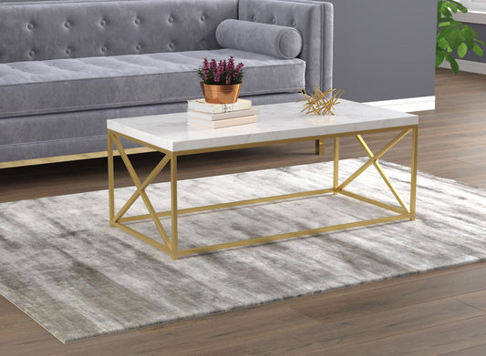 Coffee Table Marble Gold Metal