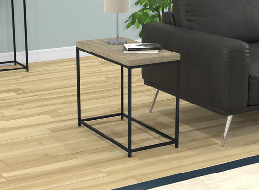 End Accent Table Rectangle Dark Taupe Black Metal