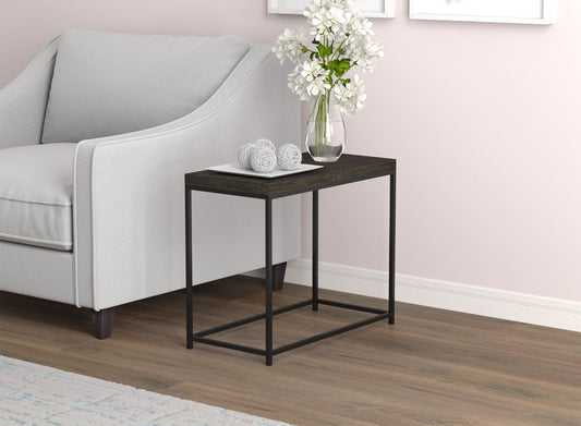 End Accent Table Rectangle Dark Grey Black Metal