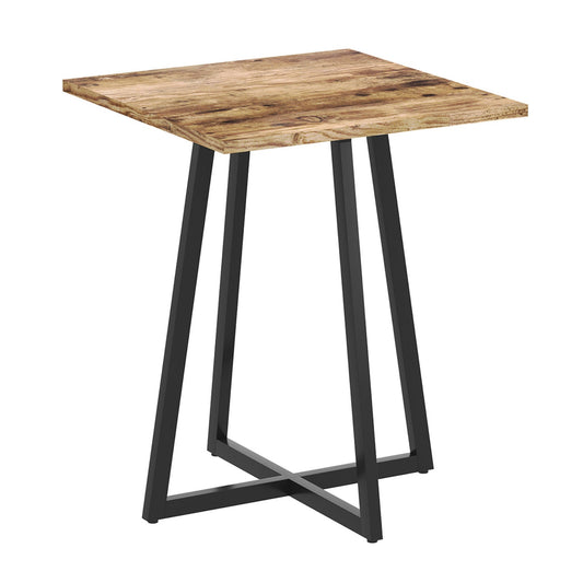End Accent Table Square Brown Reclaimed Wood Black Metal