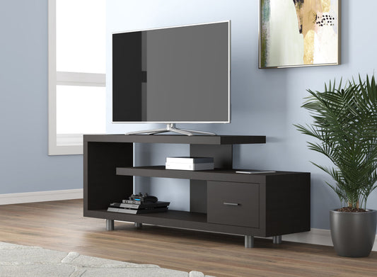 Tv Stand Cappuccino Staggered Concept 1 Drawer