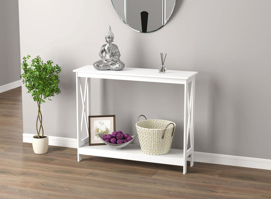 Console Sofa Table White 1 Shelf