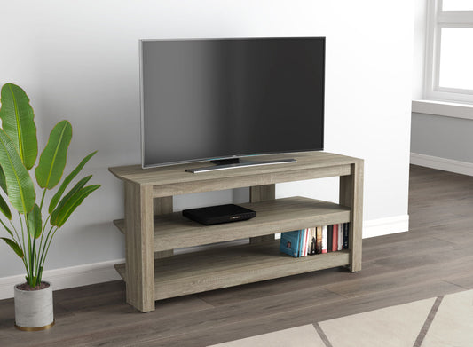 Tv Stand Dark Taupe 2 Open Concept Shelves