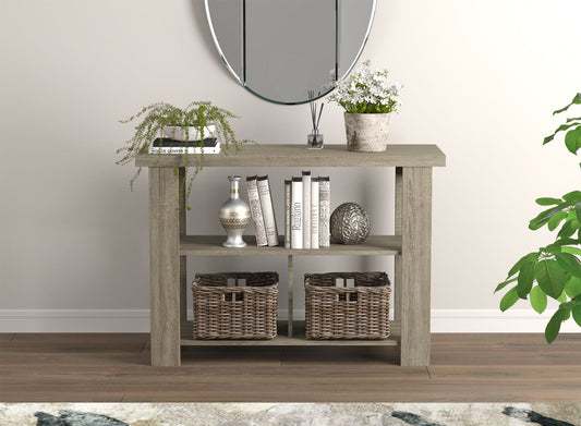 Console Sofa Table Dark Taupe 3 Shelves