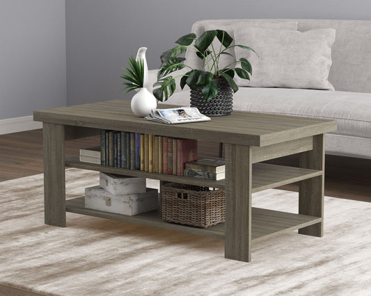 Coffee Table Dark Taupe 3 Shelves