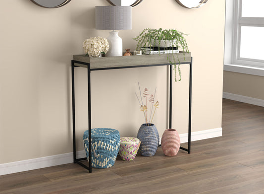 Console Sofa Table Dark Taupe Sunken Tray