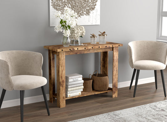 Console Sofa Table Brown Reclaimed Wood 1 Shelf