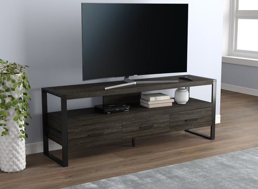 Tv Stand Dark Grey 3 Drawers 1 Shelf