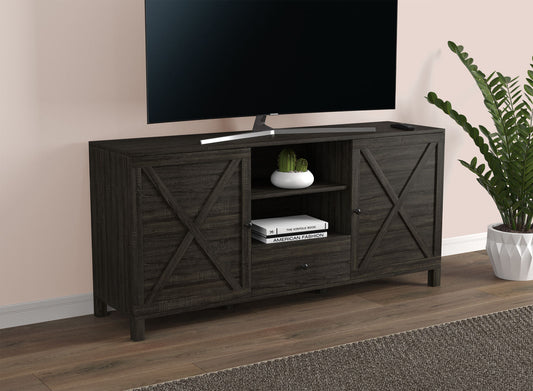 Tv Stand Dark Grey 4 Shelves 1 Darwer