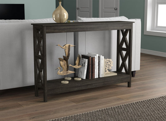 Console Sofa Table Dark Grey 1 Shelf