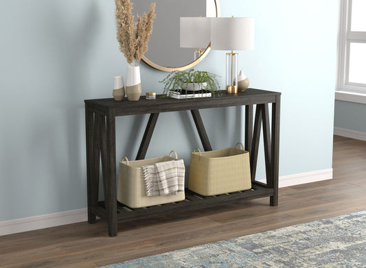 Console Sofa Table Dark Grey 1 Shelf