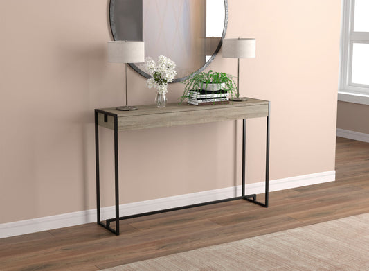 Console Sofa Table Dark Taupe Black Metal