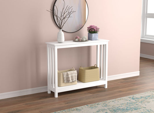 Console Sofa Table White 1 Shelf