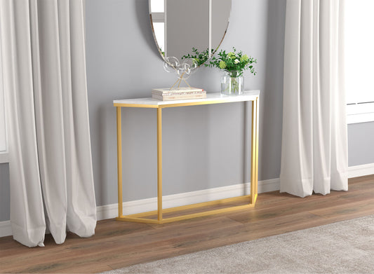 Console Sofa Table Marble Gold Metal