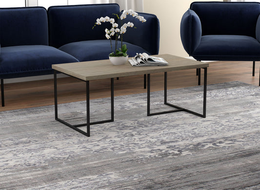 Coffee Table Dark Taupe Black Metal