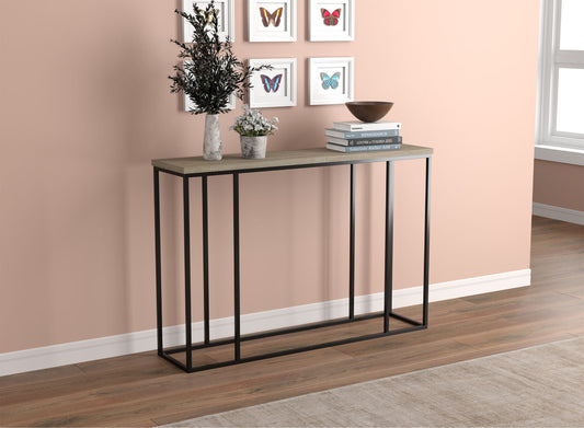 Console Sofa Table Dark Taupe Black Metal